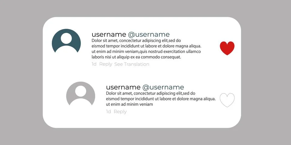 Mobile app. Comment window Stock Illustration