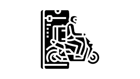 Mobile app courier glyph icon animation Stock Footage 326158918