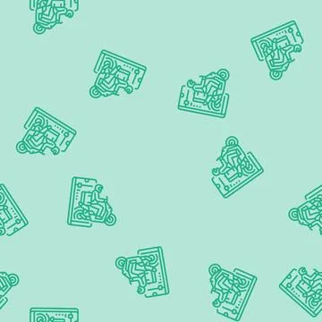 Mobile app courier line seamless pattern 스톡 일러스트