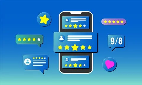 Mobile App Customer Feedback Interface Stock Illustration