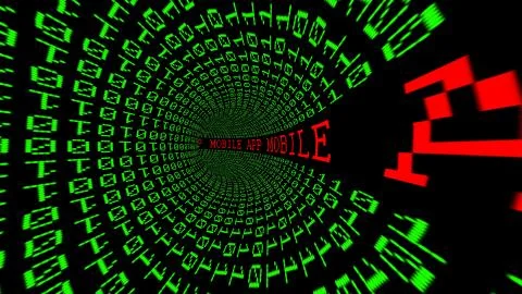 Mobile app data tunnel Illustrazione stock