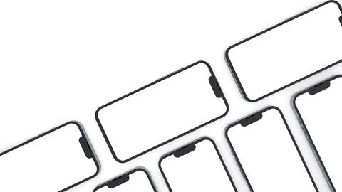 Mobile app design phone showcase mockup with space for text isolated on white Stock Illustration