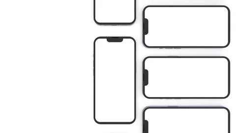 Mobile app design phone showcase mockup with space for text isolated on white Stock Illustration