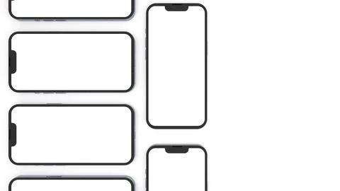 Mobile app design phone showcase mockup with space for text isolated on white Stock Illustration