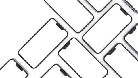 Mobile app design phone showcase mockup with space for text isolated on white Stock Illustration