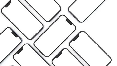 Mobile app design phone showcase mockup with space for text isolated on white Stock Illustration