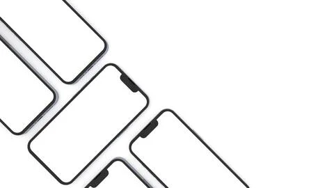 Mobile app design phone showcase mockup with space for text isolated on white Stock Illustration