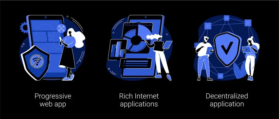 Mobile app development abstract concept vector illustrations. 스톡 일러스트