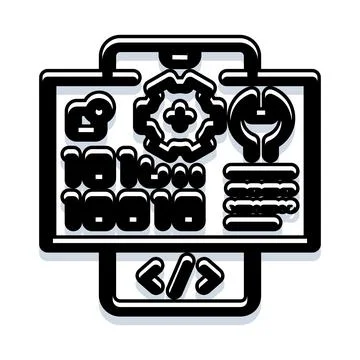 Mobile app development and programming concept Stock Illustration