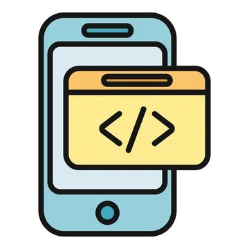 Mobile app development coding programming icon concept イラスト素材