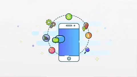 Mobile app development concept 2d animation Video stock 276649722