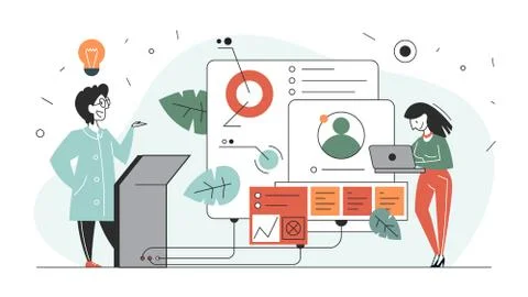 Mobile app development concept. The modern technology Stock Illustration