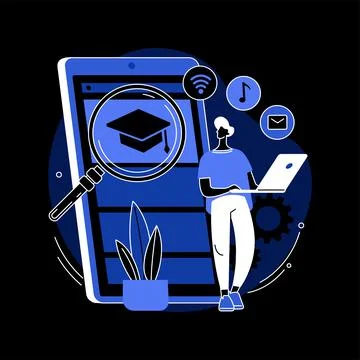 Mobile app development courses abstract concept vector illustration. 库存插图