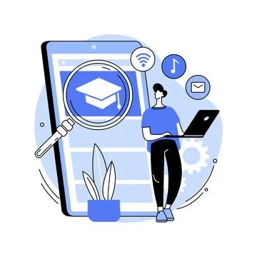 Mobile app development courses abstract concept vector illustration. 库存插图