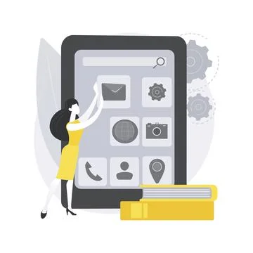 Mobile app development courses abstract concept vector illustration. 库存插图