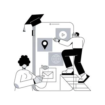 Mobile app development courses abstract concept vector illustration. Stockillustratie