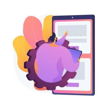 Mobile app development courses vector concept metaphor Illustrazione stock