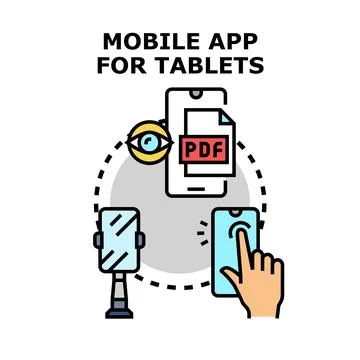 Mobile app development for digital tablets concept Stock Illustration