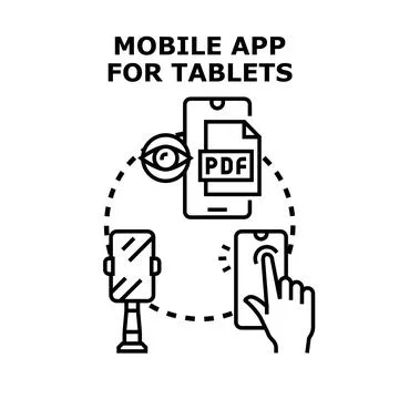 Mobile app development for digital tablets concept 库存插图