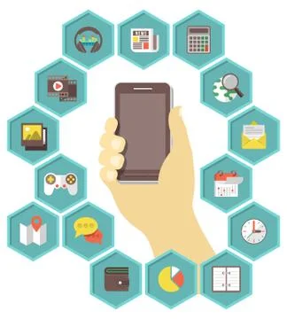 Mobile app development Stock Illustration