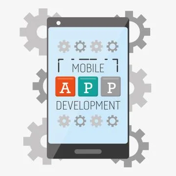 Mobile app development Stock Illustration
