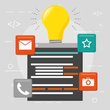 Mobile app development イラスト素材