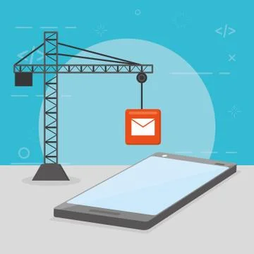 Mobile app development Stock Illustration