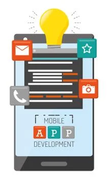 Mobile app development Stock Illustration