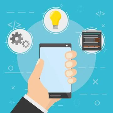 Mobile app development Stock Illustration