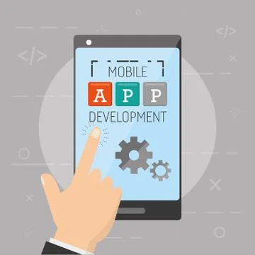 Mobile app development Stock Illustration