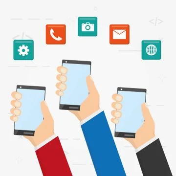 Mobile app development Illustrazione stock