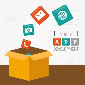 Mobile app development Stock Illustration