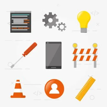 Mobile app development Illustrazione stock
