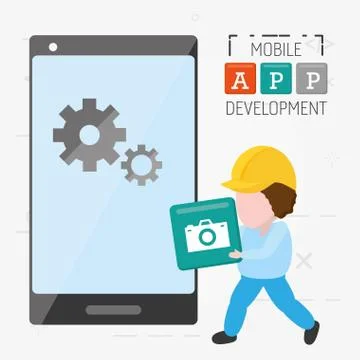 Mobile app development Stock Illustration