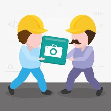Mobile app development Stock Illustration