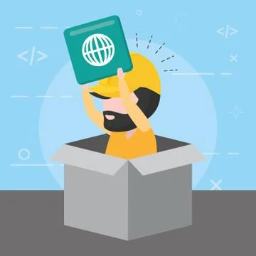Mobile app development Stock Illustration