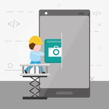 Mobile app development Stockillustratie