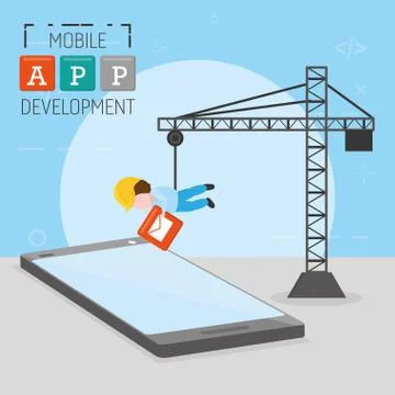 Mobile app development Illustrazione stock