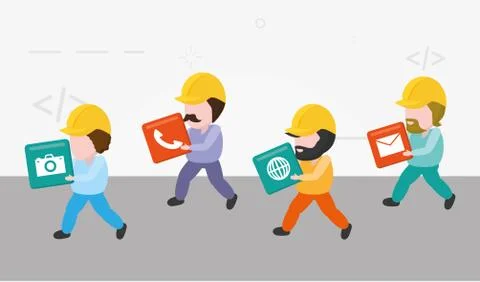 Mobile app development Stock Illustration