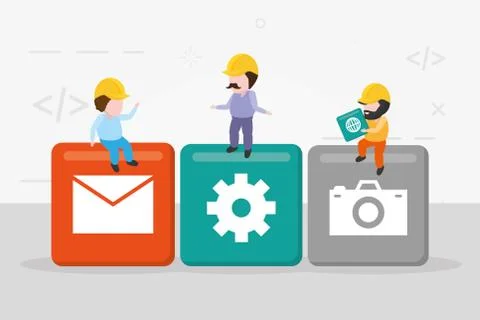 Mobile app development Stockillustratie