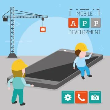 Mobile app development Illustrazione stock