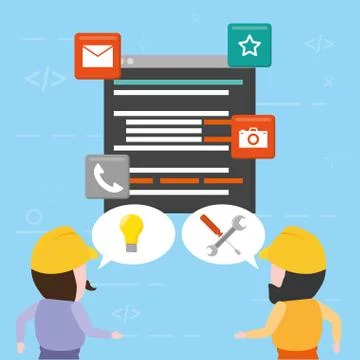 Mobile app development Stock Illustration