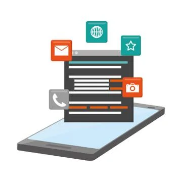 Mobile app development Stock Illustration