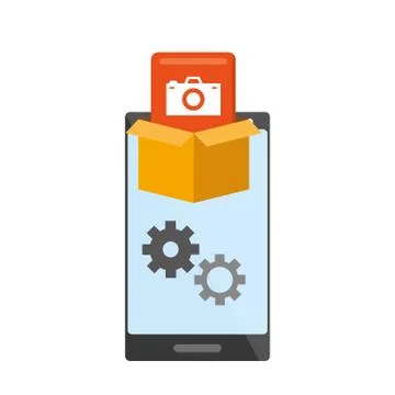 Mobile app development Stock Illustration