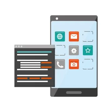 Mobile app development 库存插图