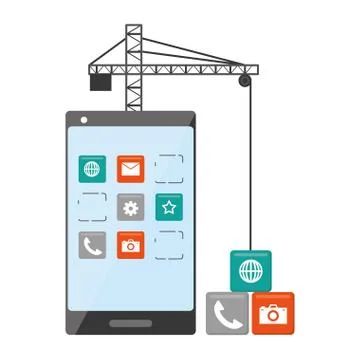 Mobile app development 스톡 일러스트