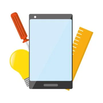 Mobile app development Stock Illustration