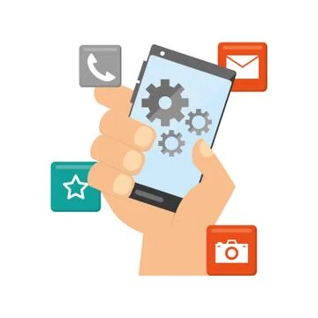 Mobile app development Stock Illustration