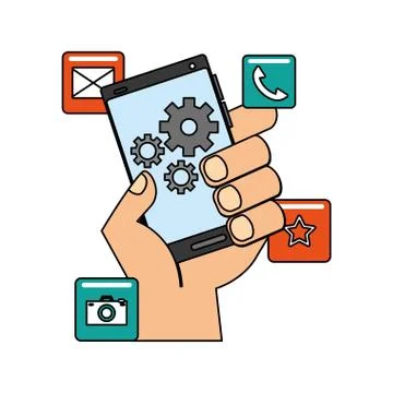 Mobile app development Stock Illustration