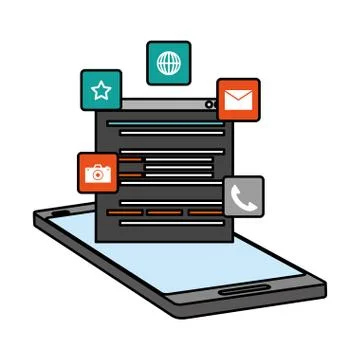 Mobile app development Stock Illustration